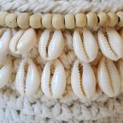 Panier en crochet Cara, blanc/beige