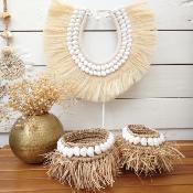 Collier Abaca blanc